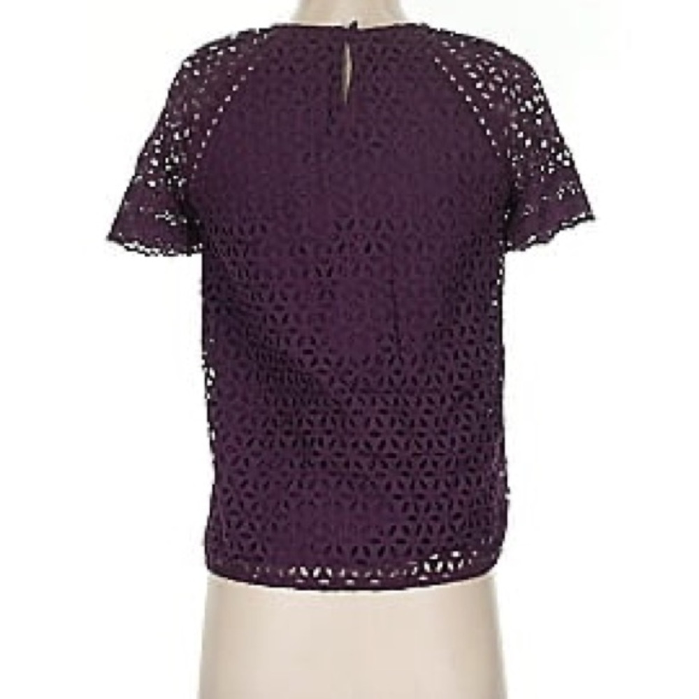 J. Crew - Purple Eyelet Women's Top size 6 - Picture 4 of 11